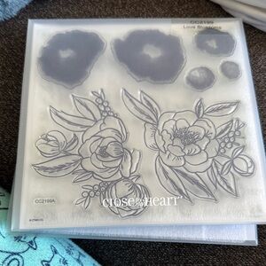 Close To My Heart Love Blossoms Floral Stamp Set - White/Clear